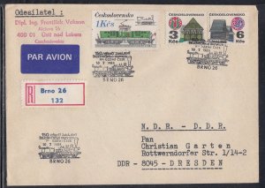 Czechoslovakia -Jul 10, 1989 Registered Cover to Germany DDR