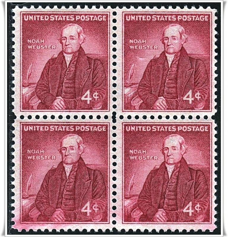 SC#1121 4¢ Noah Webster Block of Four MNH