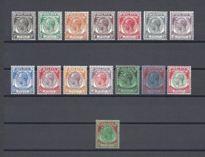 MALAYA/STRAITS SETTLEMENTS 1936/37 SG 260/74 MINT Cat £225