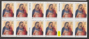 U.S. Scott #3879a Christmas Stamps - Mint NH Booklet - Highlighted #P1111 Plate