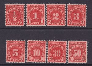 US Scott J79- J86, 1931 postage dues to 50c , VF MNH Scott $46