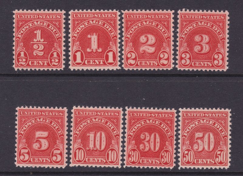 US Scott J79- J86, 1931 postage dues to 50c , VF MNH Scott $46