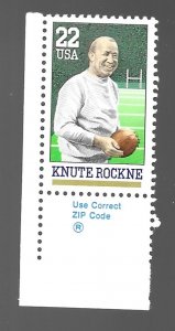 #2376 Knute Rockne  22cent MNH