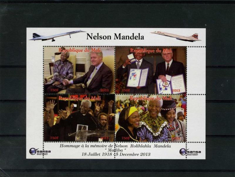 Mali 2013 Concorde-Mandela-Clinton Sheet Perforated Mint (NH)