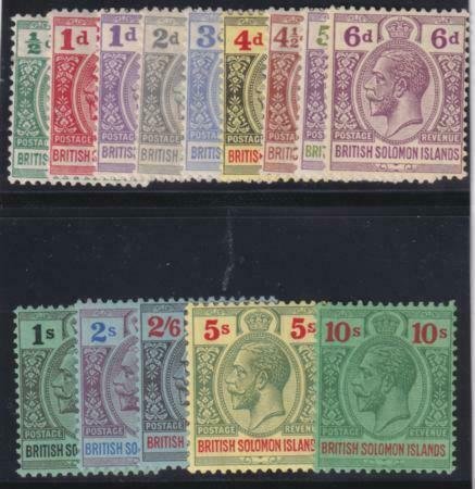 Soloman Islands 1922-1931 SC 43-56 MLH Set