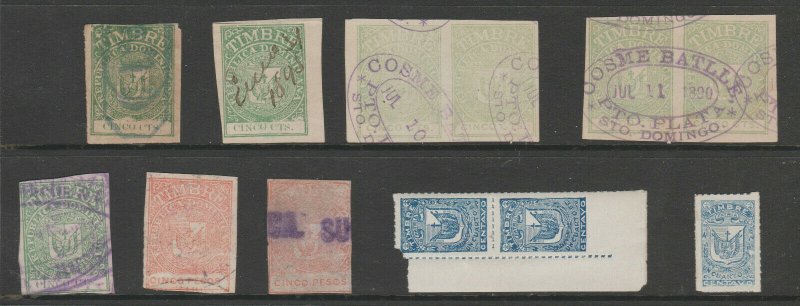 Dominican Republic revenue fiscal stamp 8-26-21 - mix lot - used- D