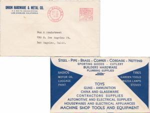 United States California Los Angeles 1939 2c Meter  Front Corner card and All...
