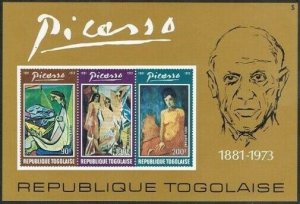 Togo 868-870,C217-C219,C219a,MNH.Michel 1025-1030,Bl.82. Picasso paintings 1974.