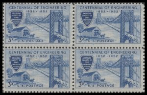 US 1012 Engineering 3c block 4 MNH 1952