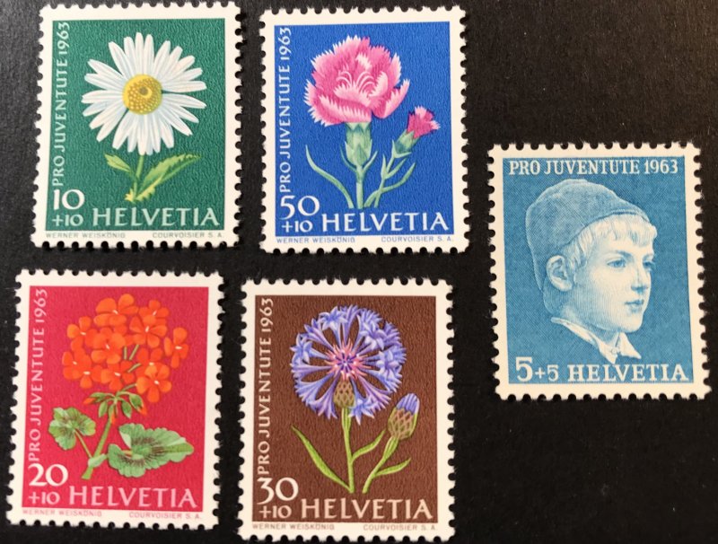 Switzerland B329-33 Flowers  MNH  SCV $3.90