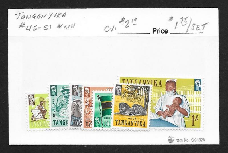 TANGANYIKA Sc#45-51 Mint Never Hinged Complete Set