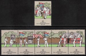 AUSTRALIA 1977 Cricket Match; Scott 665a, 666, SG 647a, 652; MNH
