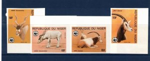 Niger Sc 688-91 MNH Imperf Full SET of 1985- WWF - Animals - Addax, Oryx