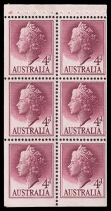 Australia Scott 294a QEII 4d Booklet Pane (1957) Mint NH VF, CV $12.50 M
