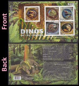 Canada 2923 Dinosaurs Dinos souvenir sheet #2 FDC 2016