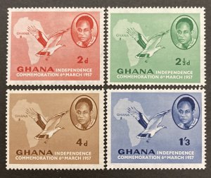 Ghana 1957 #1-4, Independence, MNH.