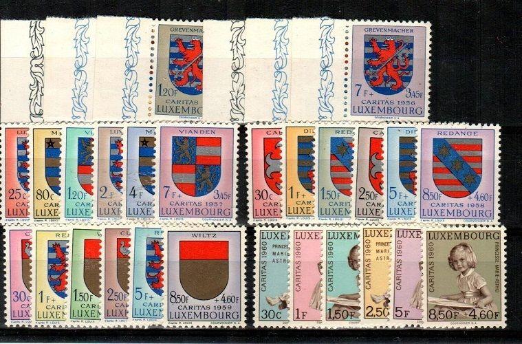 Luxembourg Scott B192 // B221 Mint NH sets (Catalog Value $57.85)