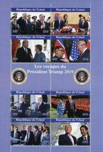 Chad 2019 MNH Donald Trump Queen Elizabeth II Angela Merkel 8v M/S People Stamps