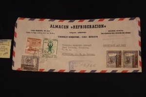 Colombia 647 (x3), C243 & C257 on cover Cali to W. Norfolk VA (#1496)