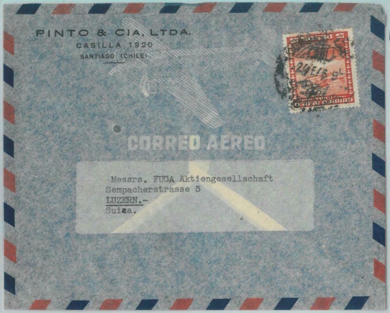 81488 - CHILE - POSTAL HISTORY - AIRMAIL COVER to SWITZERLAND  1946