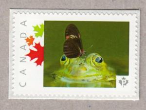 BUTTERFLY on FROG = Picture Postage MNH-VF stamp Canada 2016 [p16/04-2bf6/2]