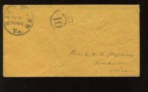 Confederate Richmond VA Black 'PAID 10' Stampless Cover CSA CV $200 LV6500