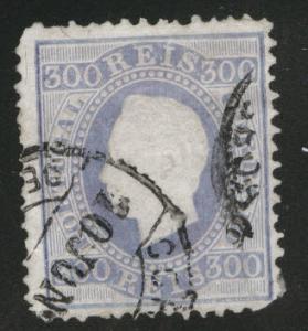 Portugal Scott 50 Used King Luiz stamp, perf 12.5 CV 27.50