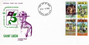 St. Lucia 1982 Sc 587-90 FDC