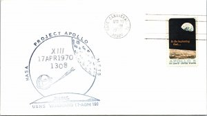 PROJECT APOLLO NASA US NAVY VANGUARD (T-AGM 19) CACHET COVER SPACE 1970