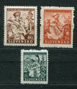 SLOVAKIA WW2 GERMAN PUPPET STATE 1939 SET SCOTT 40-42 PERFECT MNH