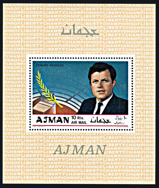 Ajman Michel Blocks 122A-124A, MNH, The Kennedy Brothers souvenir sheets