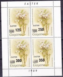 1989 Guyana 2511-2514KL Flowers Overprint - #1650