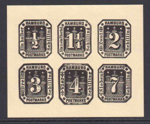 GERMANY HAMBURG COMBINATION PLATE PROOF NO GUM AS ISSUED VF SOUND