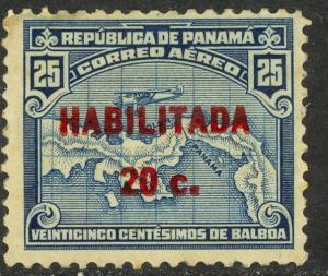 PANAMA 1932 20c on 25c SHORT SURCHARGE Airmail Issue Sc C16A MH