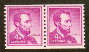 USA Postage Pair 2 Stamps 1958 Abraham Lincoln Scott# 1058 MNH