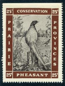 van Dam PC1, Pheasant, 25c, Prairie Provinces Conservation, MNHOG, Canada