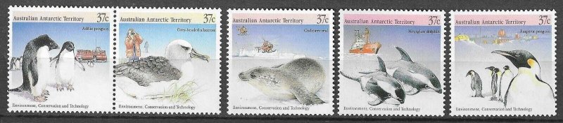 AAT MNH L76A-E Penguin Dolphin Bird 1988