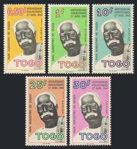 Togo 396-400,hinged.Mi 308-312. Augustino de Souza,leader of independence,1961.