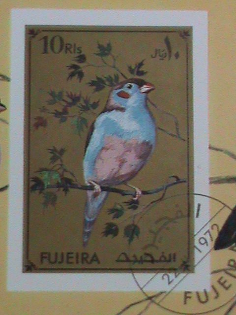 ​FUJEIRA STAMP:-1972-COLORFUL LOVELY BIRDS IMPERF:CTO-NH- SOUVENIR SHEET