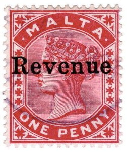 (I.B) Malta Revenue : Duty Stamp 1d