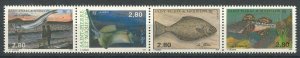 1993 St Pierre and Miquelon 658-661strip Sea fauna 7,20 €