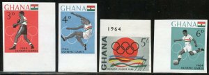 GHANA  1964 OLYMPIC GAMES SET IMPERFORATED MINT NEVER HINGED