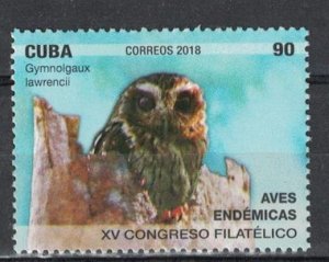 CUBA Sc# 6113 ENDEMIC BIRDS 90c  2018 MNH