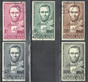 TOGO SC# 521-24+C45 **CTO** 1965  ABE LINCOLN  SEE SCAN