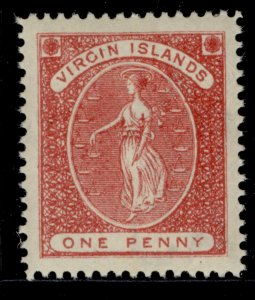 BRITISH VIRGIN ISLANDS QV SG33, 1d rose-red, NH MINT.