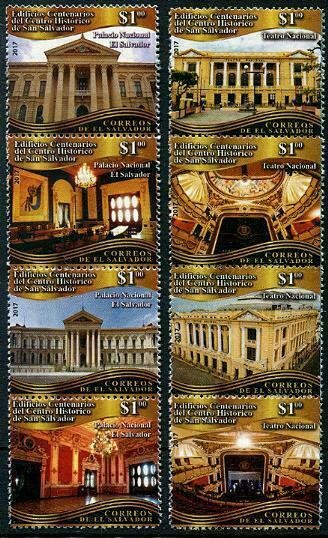 HERRICKSTAMP NEW ISSUES SALVADOR Sc.# 1769-70 Centenary Buildings Strips