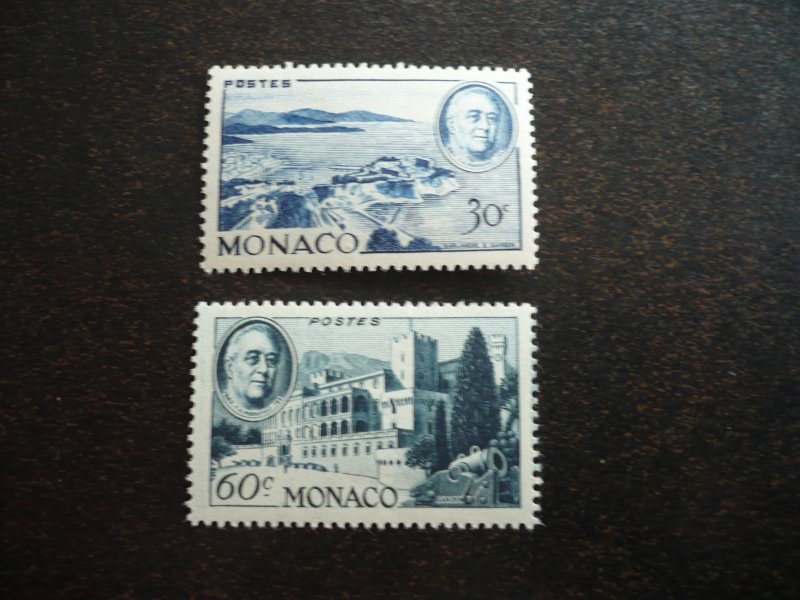 Stamps - Monaco - Scott# 199-200 - Mint Hinged Part Set of 2 Stamps