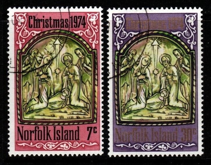 NORFOLK ISLAND SG156/7 1974 CHRISTMAS FINE USED 