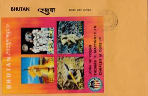 Bhutan 1972  Apollo 11 Moon Program SPACE Sheet 3-D Process  VF First Day Cover