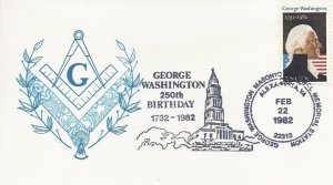 1952  20c  G. WASHINGTON - Unknown Masonic - U/O Alexandria, VA cancel #2